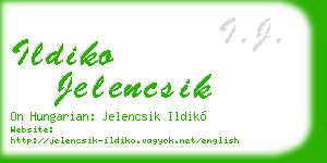 ildiko jelencsik business card