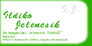 ildiko jelencsik business card